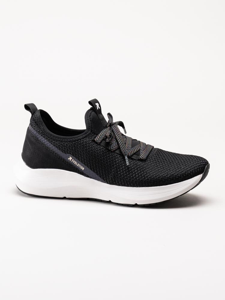 Rieker Evolution - Svarta slip on sneakers i textil