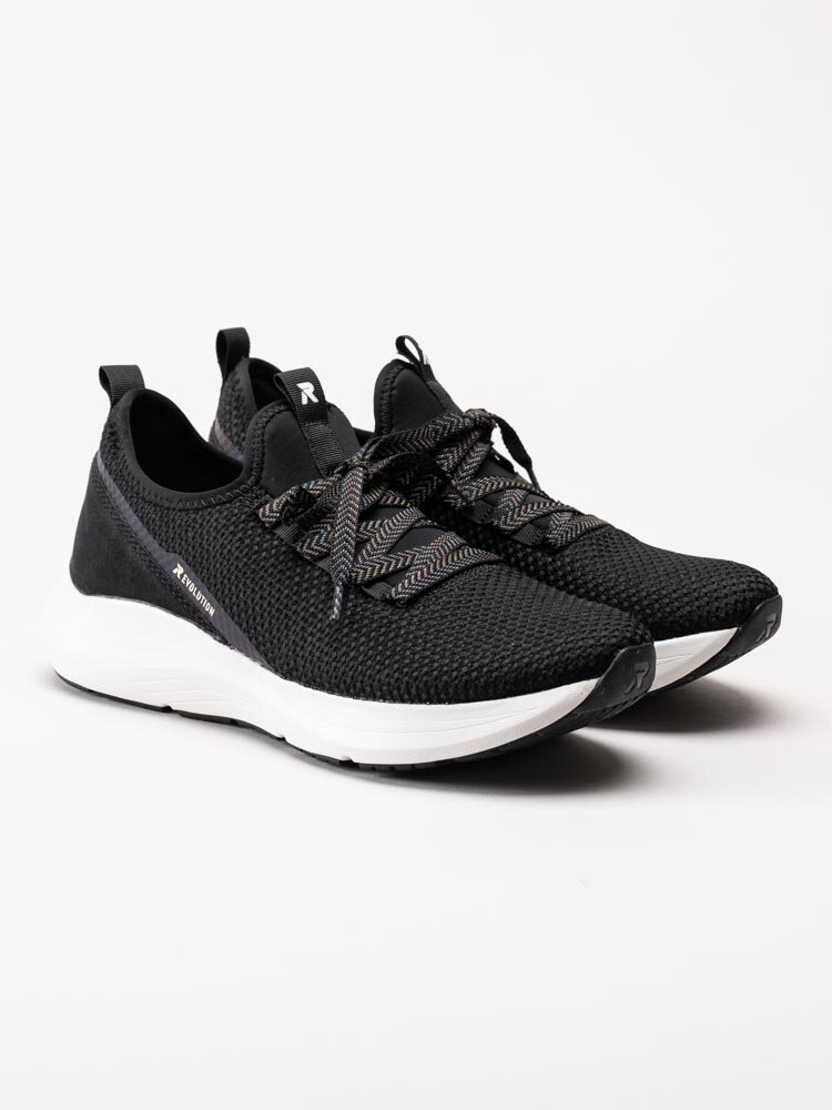 Rieker Evolution - Svarta slip on sneakers i textil