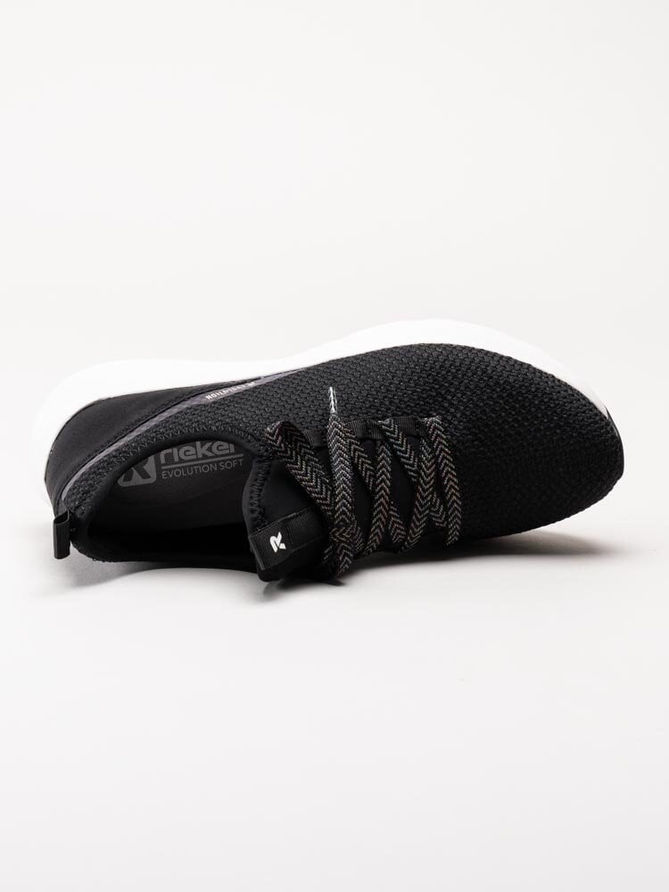 Rieker Evolution - Svarta slip on sneakers i textil