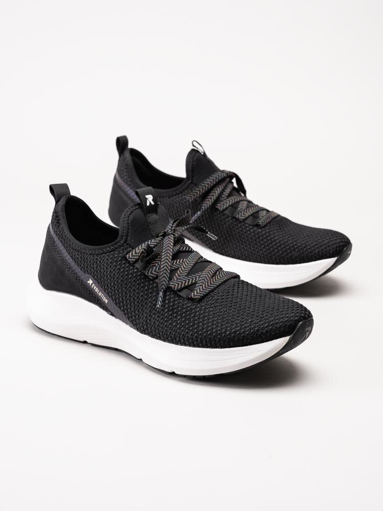 Rieker Evolution - Svarta slip on sneakers i textil