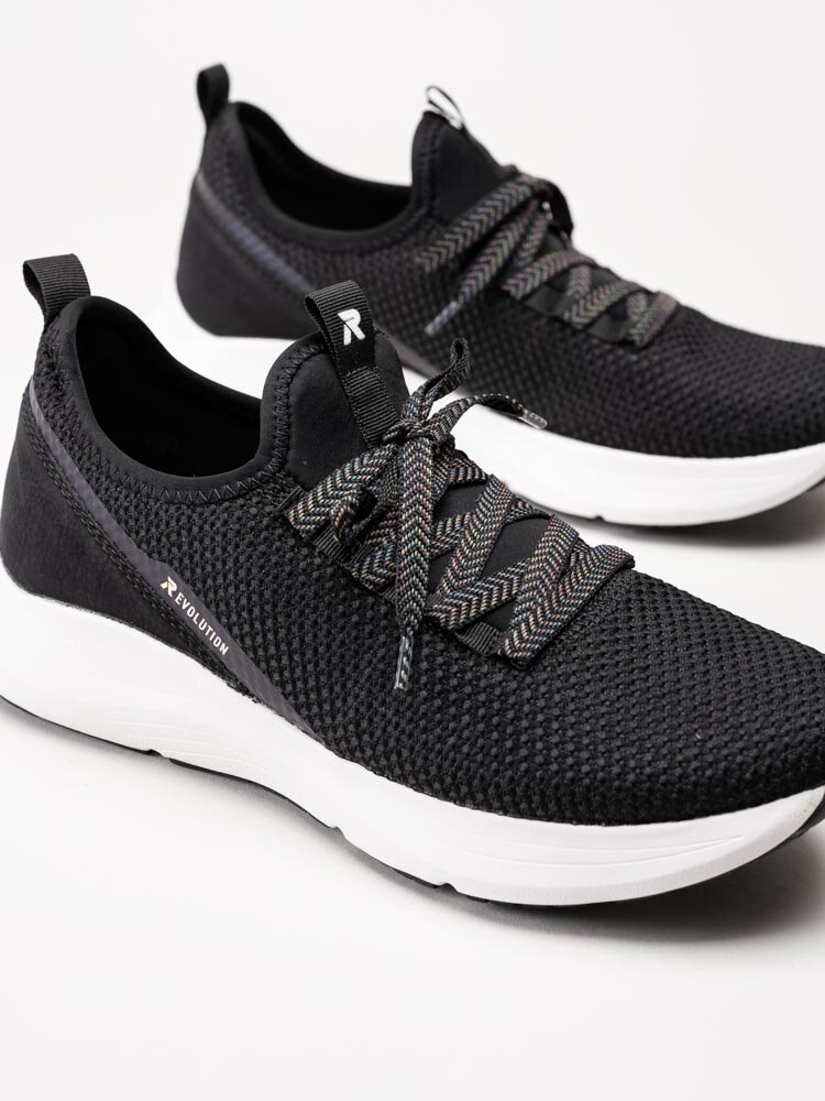 Rieker Evolution - Svarta slip on sneakers i textil