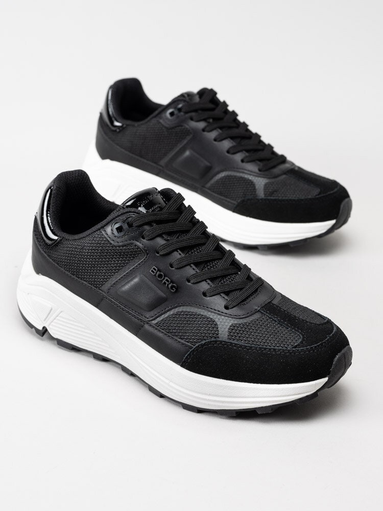 Björn Borg - R1300 Msh Pat W - Svarta chunky sneakers