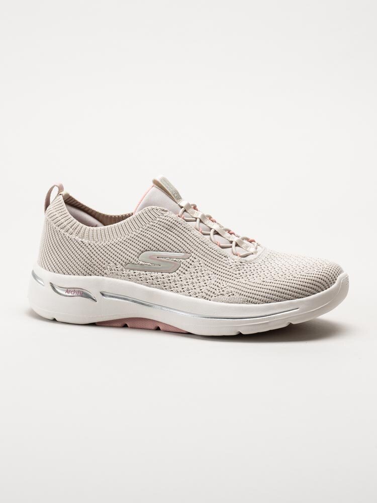 Skechers - Go Walk Arch Fit Crystal Waves - Beige promenad sneakers i textil