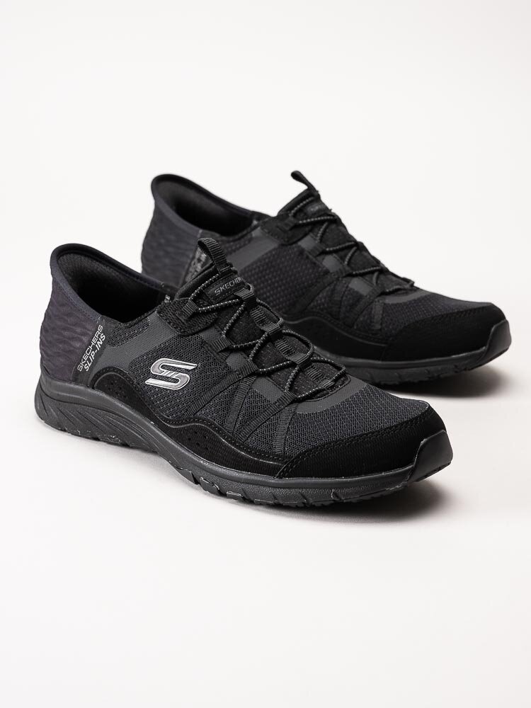Skechers - Gratis Sport Awe Inspiring - Svarta slip on sportskor i textil