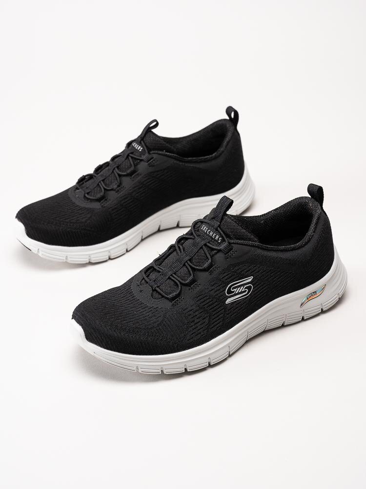 Skechers - Arch Fit Vista Gleaming - Svarta sportskor i textil
