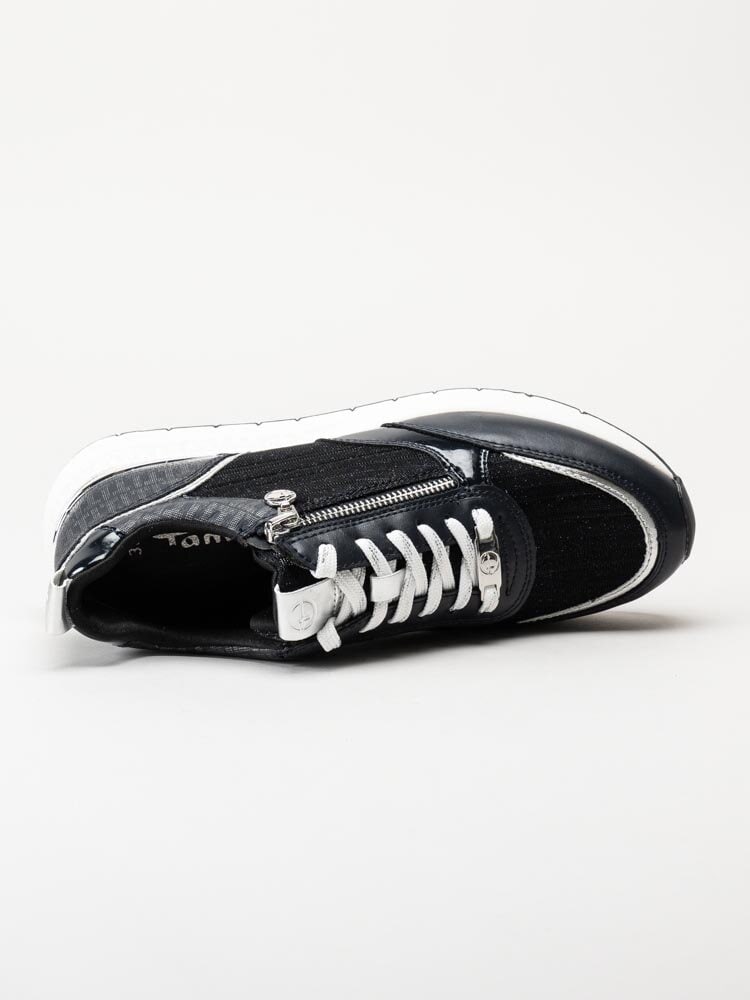 Tamaris - Mörkblå kilklackade sneakers