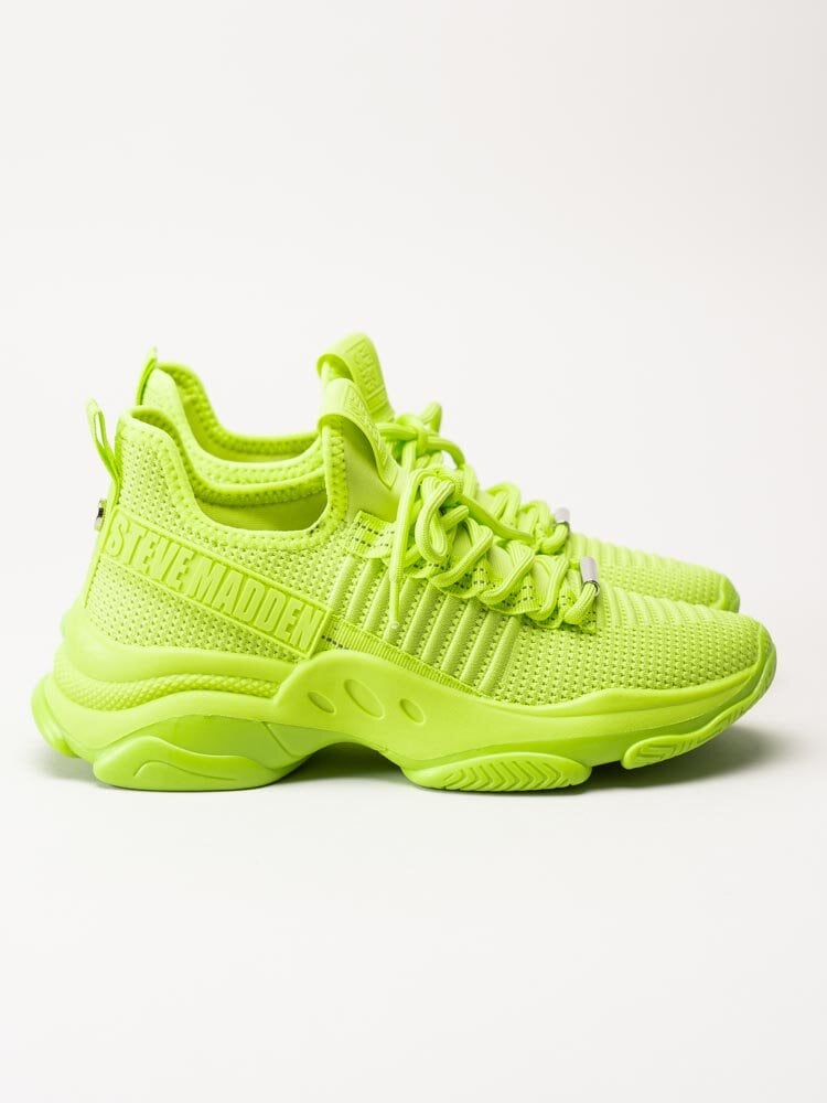 Steve Madden - Mac-E - Neongröna chunky sneakers i textil