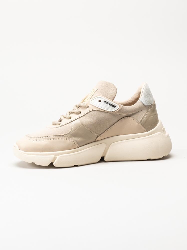 Steve Madden - Many - Beige platåsneakers i skinn