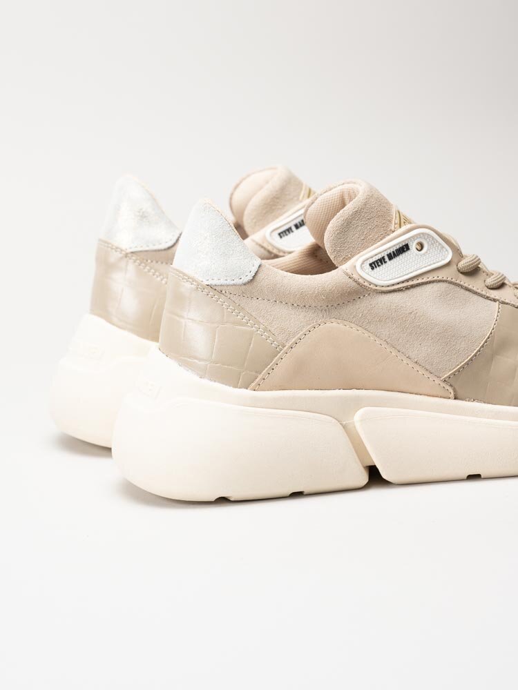 Steve Madden - Many - Beige platåsneakers i skinn