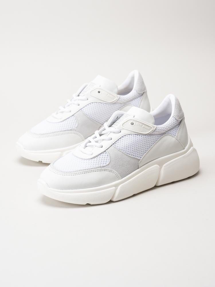 Steve Madden - Many - Vita platåsneakers i skinn