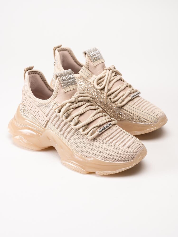 Steve Madden - Maxilla-R - Beige chunky sneakers med strass