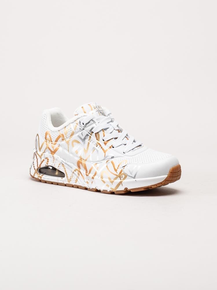 Skechers - X JGoldcrown Uno - Vita sneakers i skinnimitation