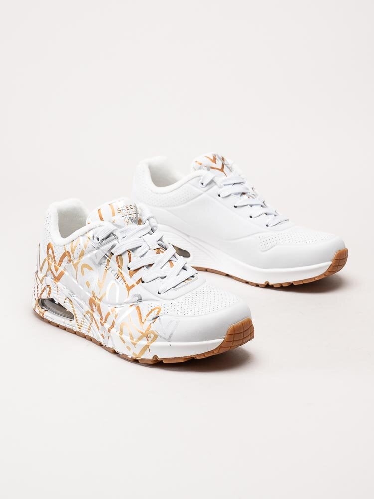 Skechers - X JGoldcrown Uno - Vita sneakers i skinnimitation