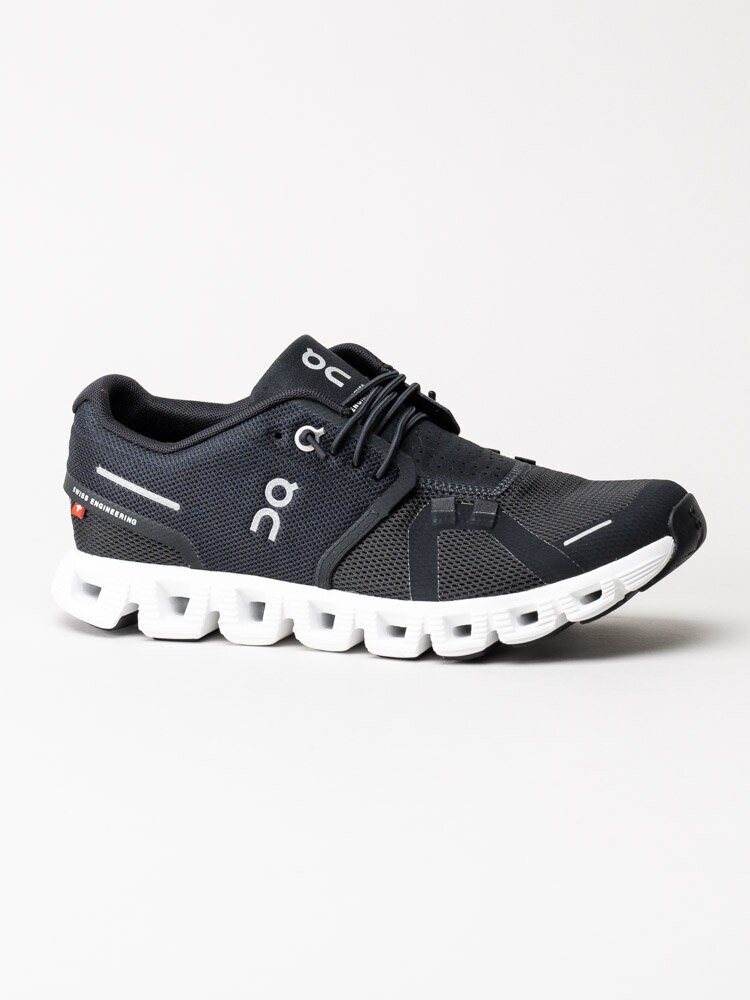 On - Cloud 5 - Svarta sportiga sneakers i textil
