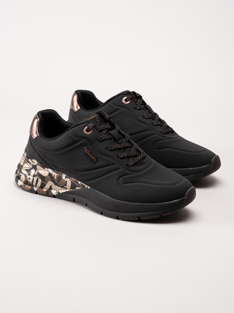 Tamaris - Svarta sneakers i syntet