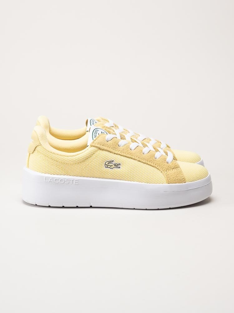 Lacoste - Gula platåsneakers i textil