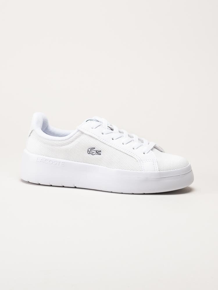 Lacoste - Vita platåsneakers i textil