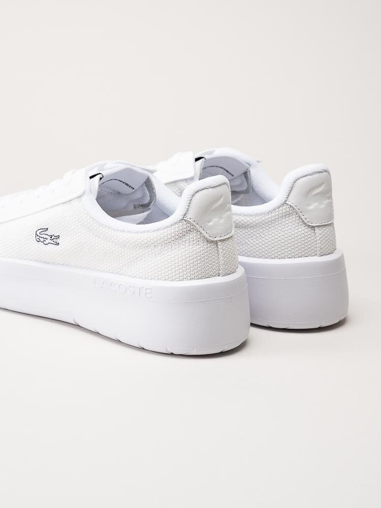 Lacoste - Vita platåsneakers i textil