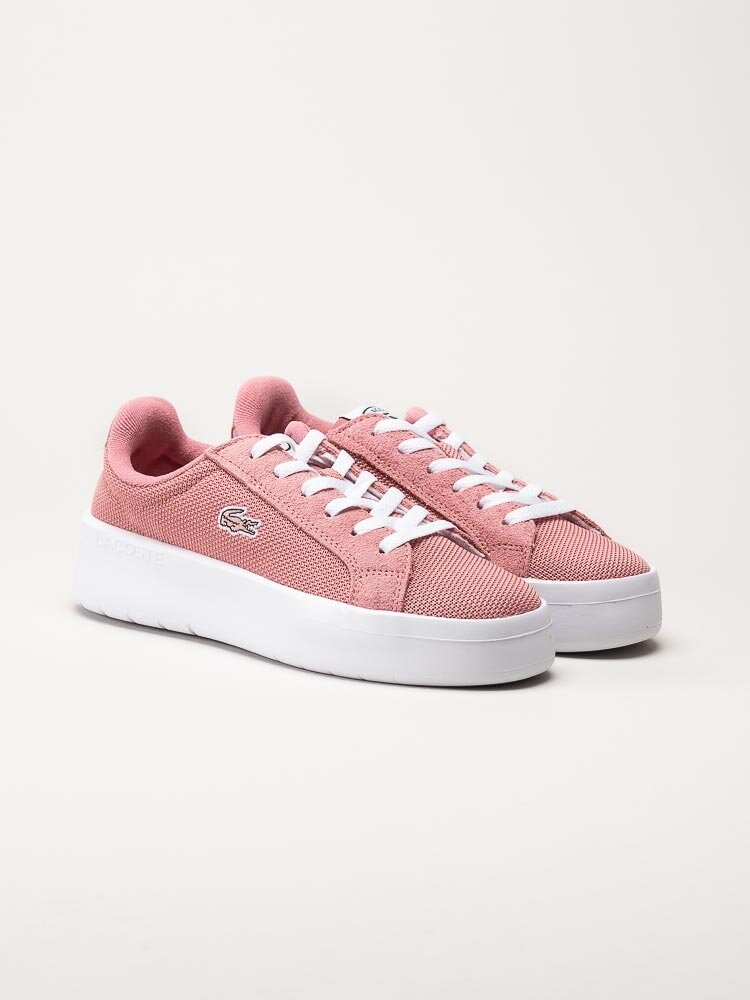 Lacoste - Rosa platåsneakers i textil