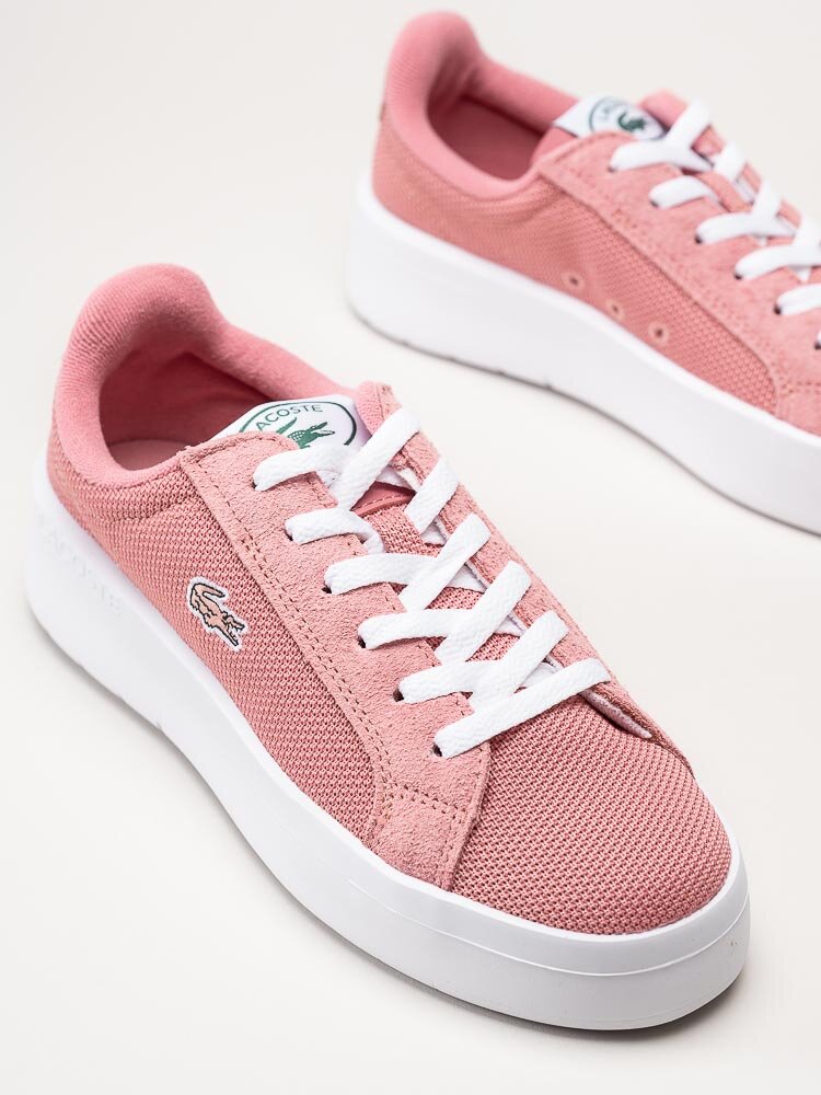 Lacoste - Rosa platåsneakers i textil