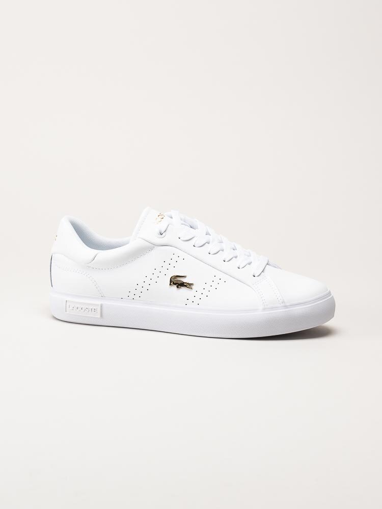 Lacoste - Powercourt - Vita sneakers med guldfärgad logga