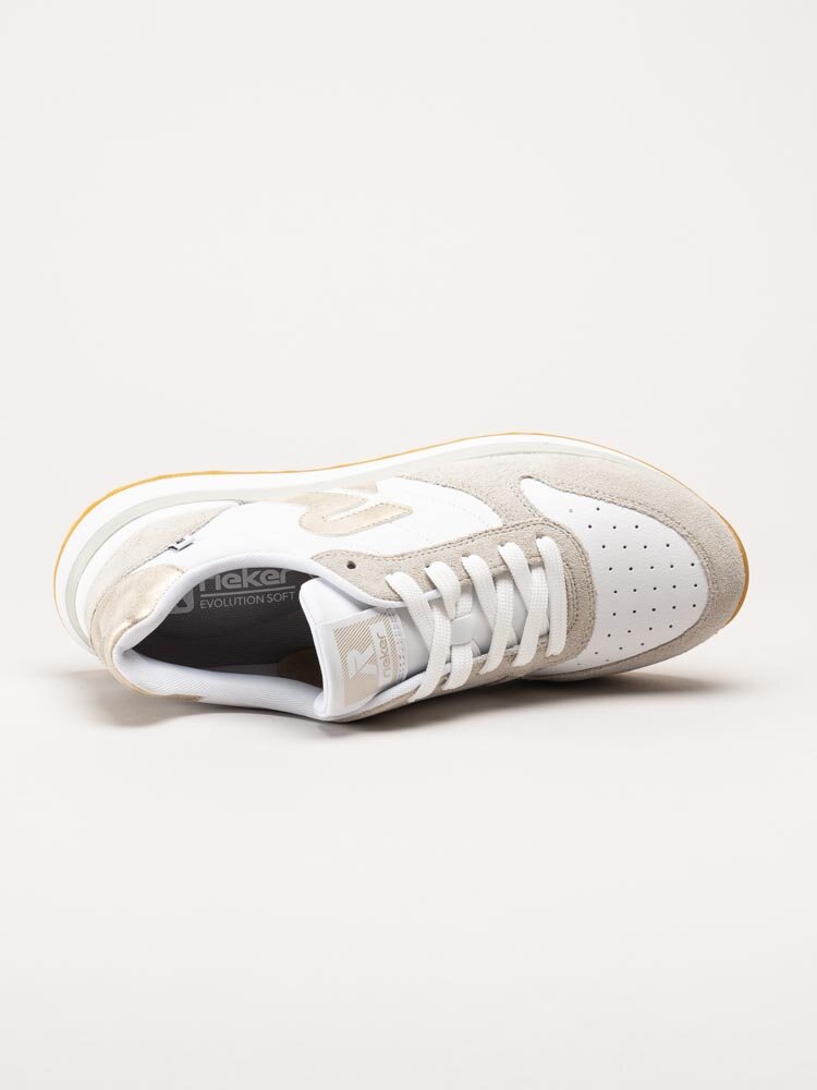 Rieker Evolution - Vita sneakers med mockadetaljer