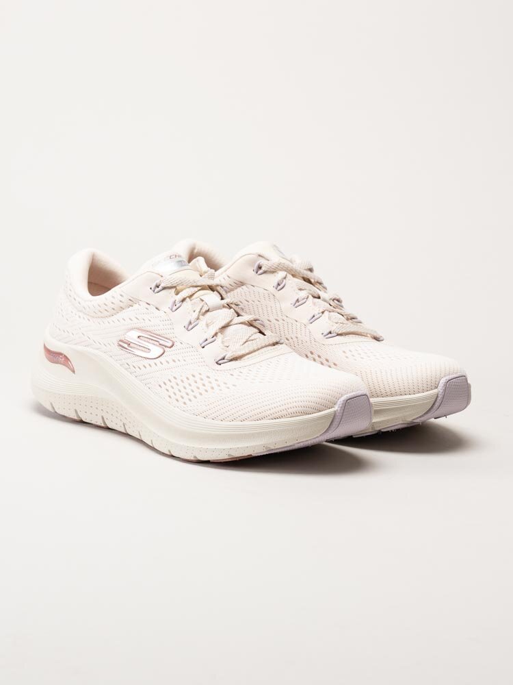 Skechers - Arch Fit 2.0 Big League - Beige sportskor i textil