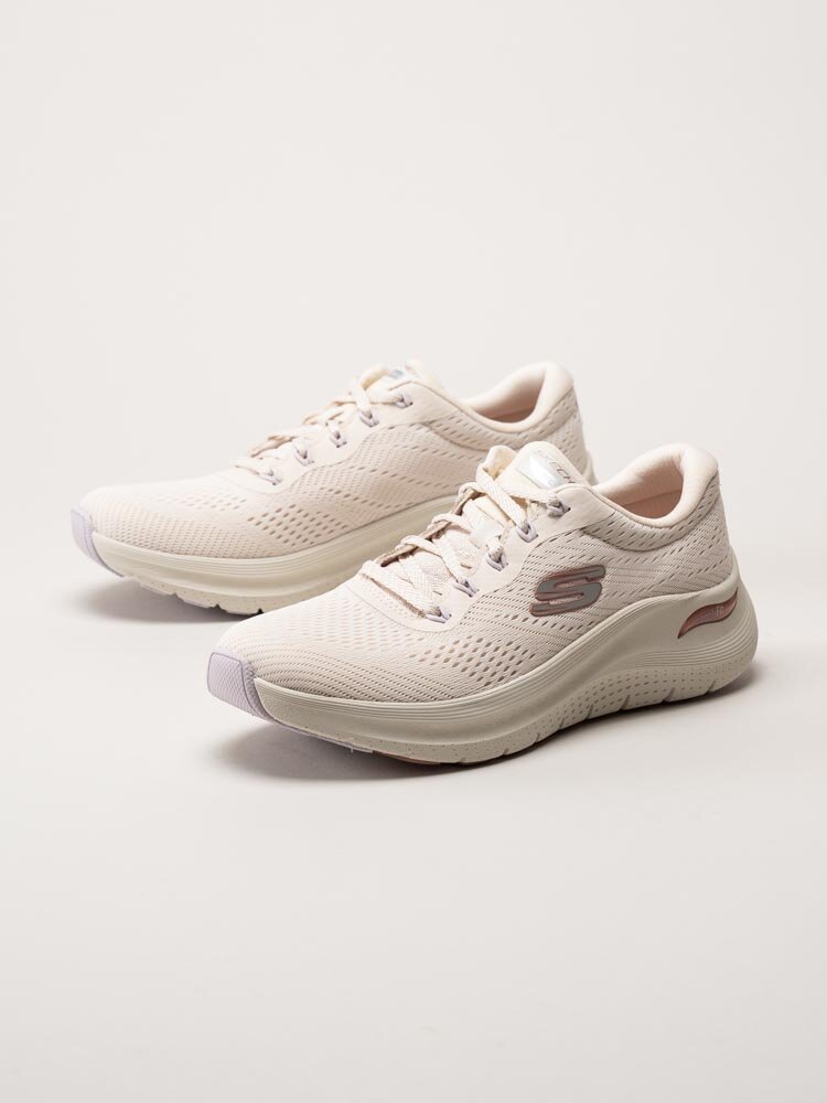 Skechers - Arch Fit 2.0 Big League - Beige sportskor i textil