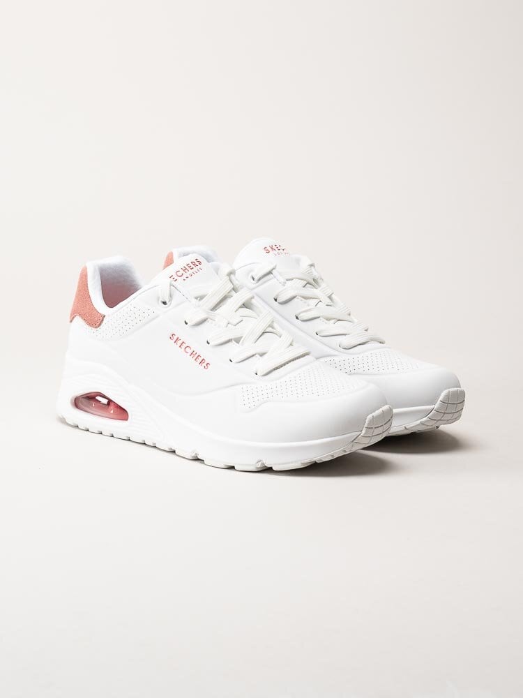 Skechers - Womens UNO - Pop Back - Vita sneakers i skinnimitation