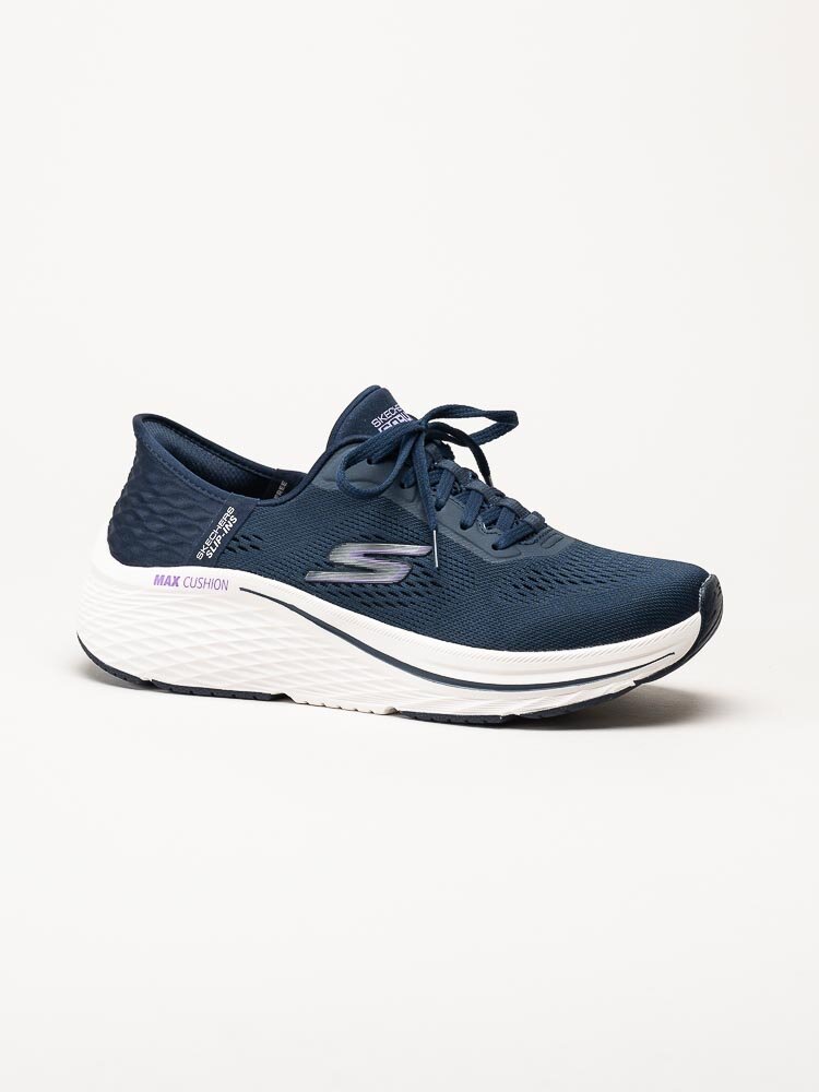 Skechers - Max Cushioning Elite Slip-Ins - Mörkblå slip-ins sneakers i textil