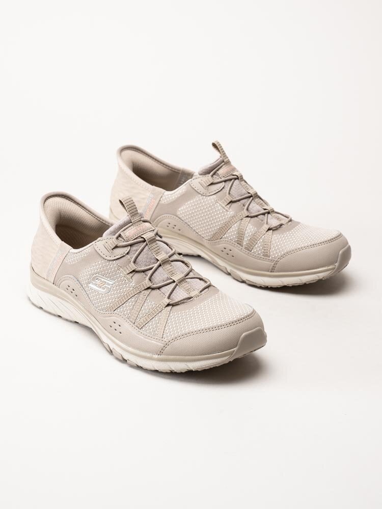 Skechers - Womens Gratis Sport - Beige slip-ins sportskor i textil