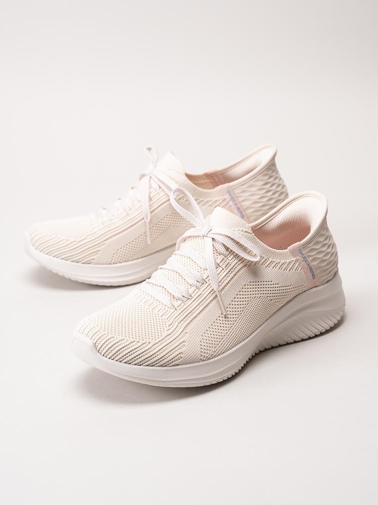 Skechers - Ultra Flex 3.0 Slip-Ins - Beige slip-ins sneakers i textil