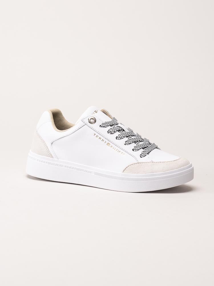 Tommy Hilfiger - TH Seasonal Court Sneaker - Vita sneakers i skinn