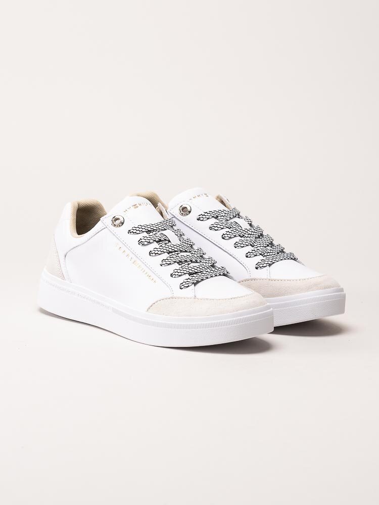 Tommy Hilfiger - TH Seasonal Court Sneaker - Vita sneakers i skinn