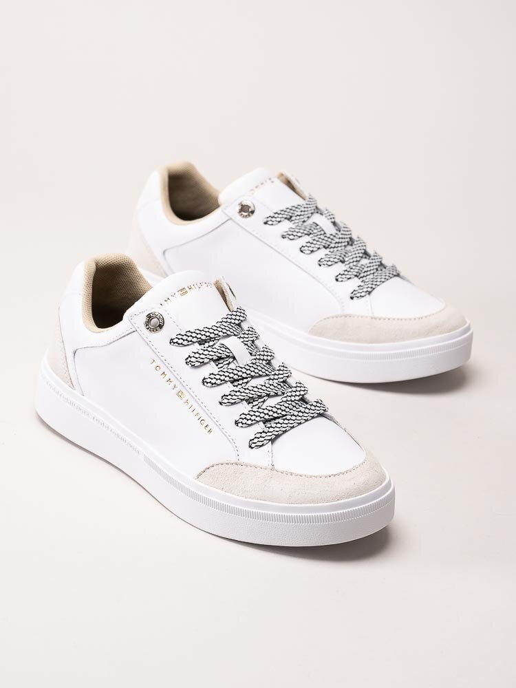 Tommy Hilfiger - TH Seasonal Court Sneaker - Vita sneakers i skinn