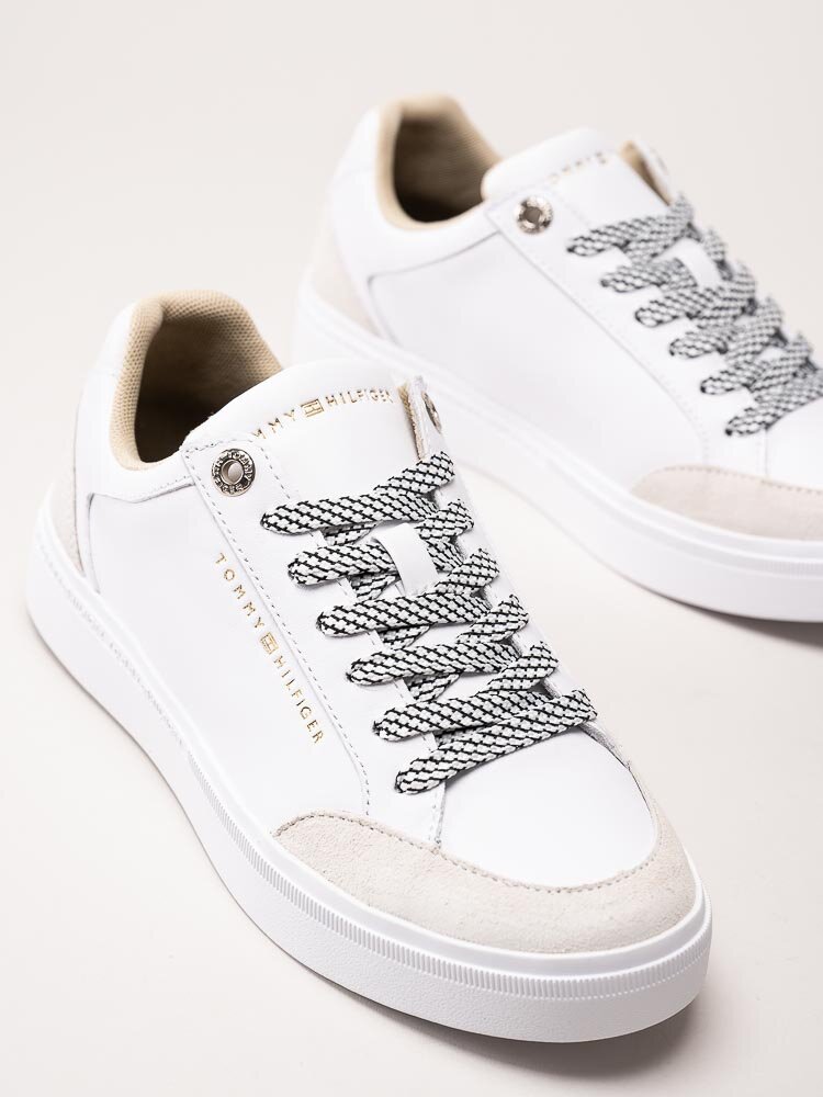 Tommy Hilfiger - TH Seasonal Court Sneaker - Vita sneakers i skinn