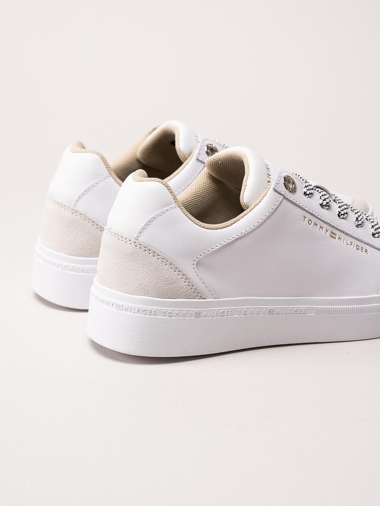 Tommy Hilfiger - TH Seasonal Court Sneaker - Vita sneakers i skinn