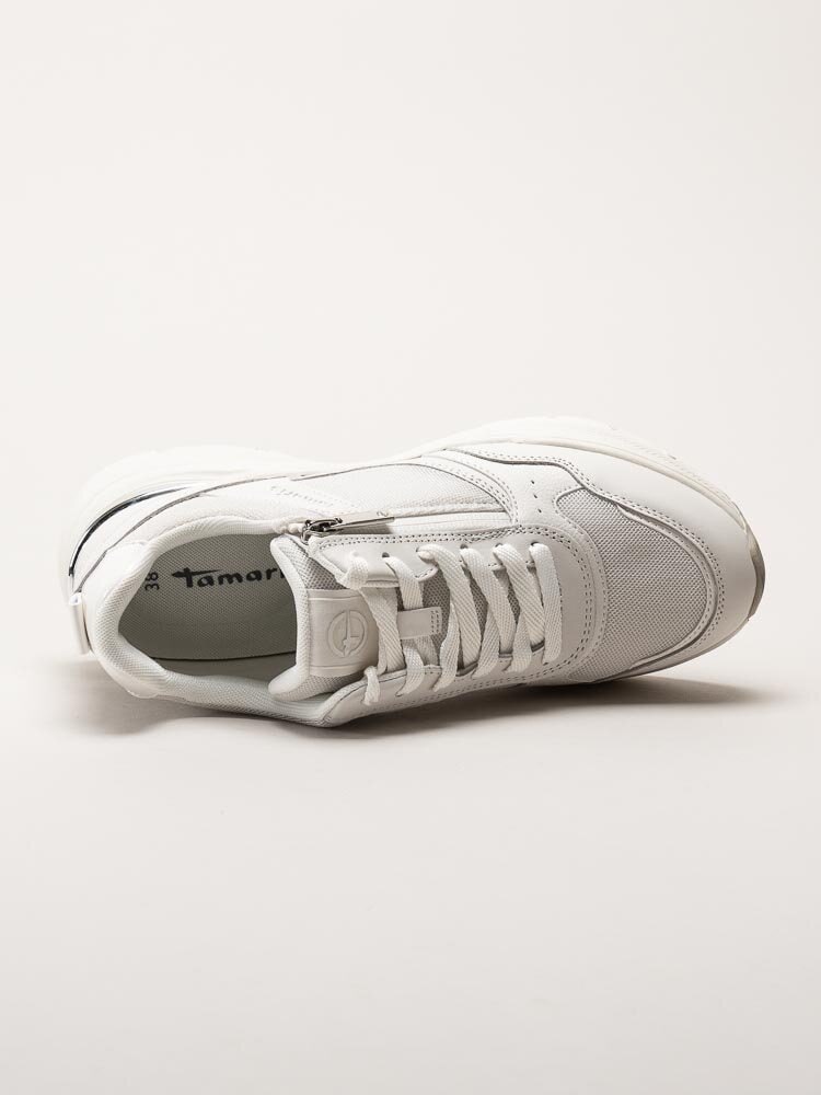 Tamaris - Vita chunky sneakers i skinn