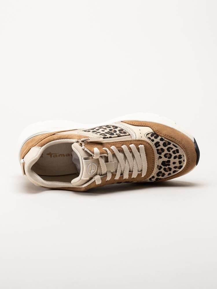 Tamaris - Bruna leopardmönstrade sneakers