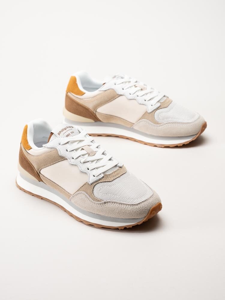 Philip Hog - Quincy - Beige multifärgade sneakers i mocka