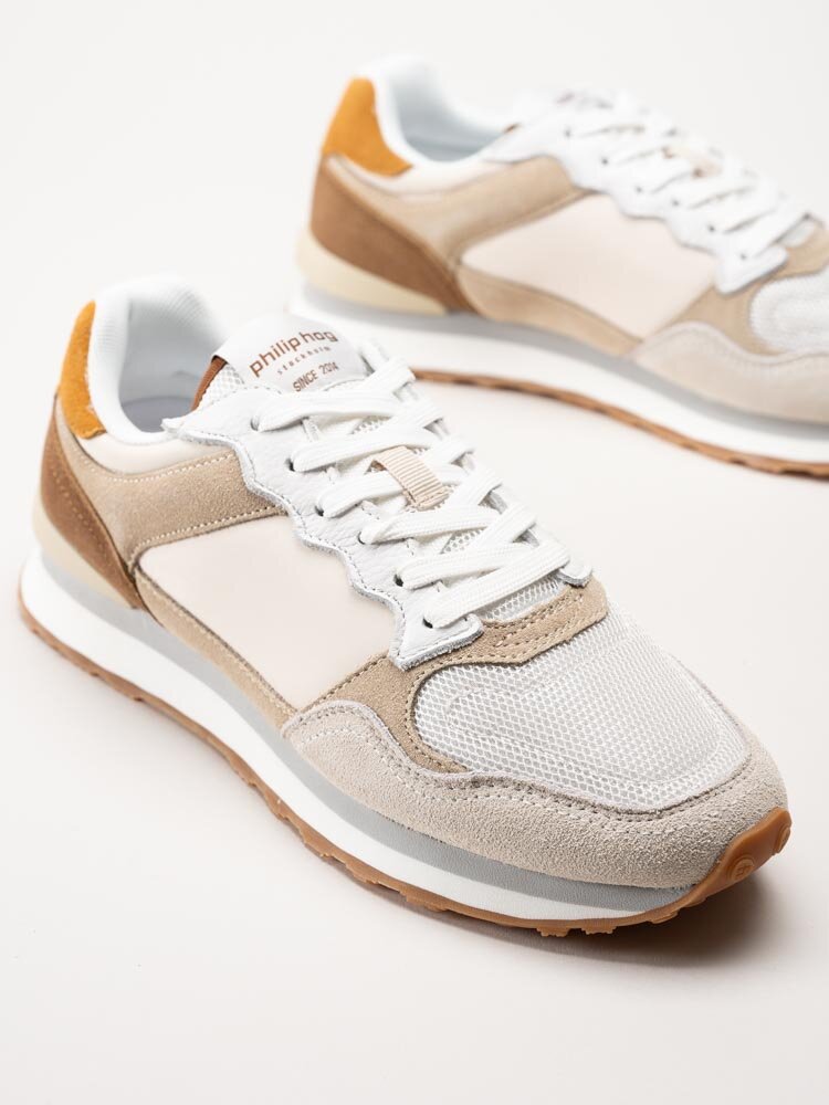 Philip Hog - Quincy - Beige multifärgade sneakers i mocka