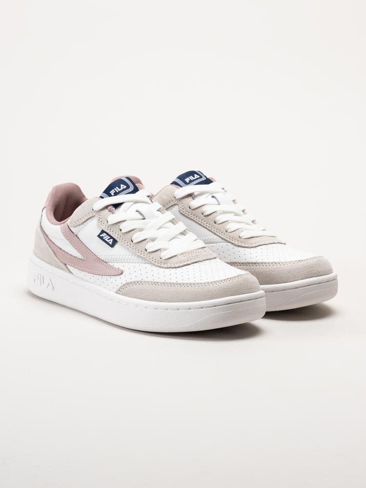 FILA - Sevaro S Wmn - Vit grå sneakers i skinn och mocka