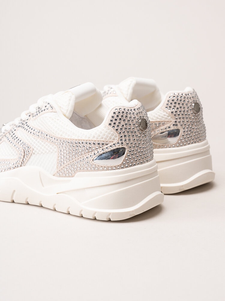 Steve Madden - Aventura-R - Vita och beige sneakers med strass