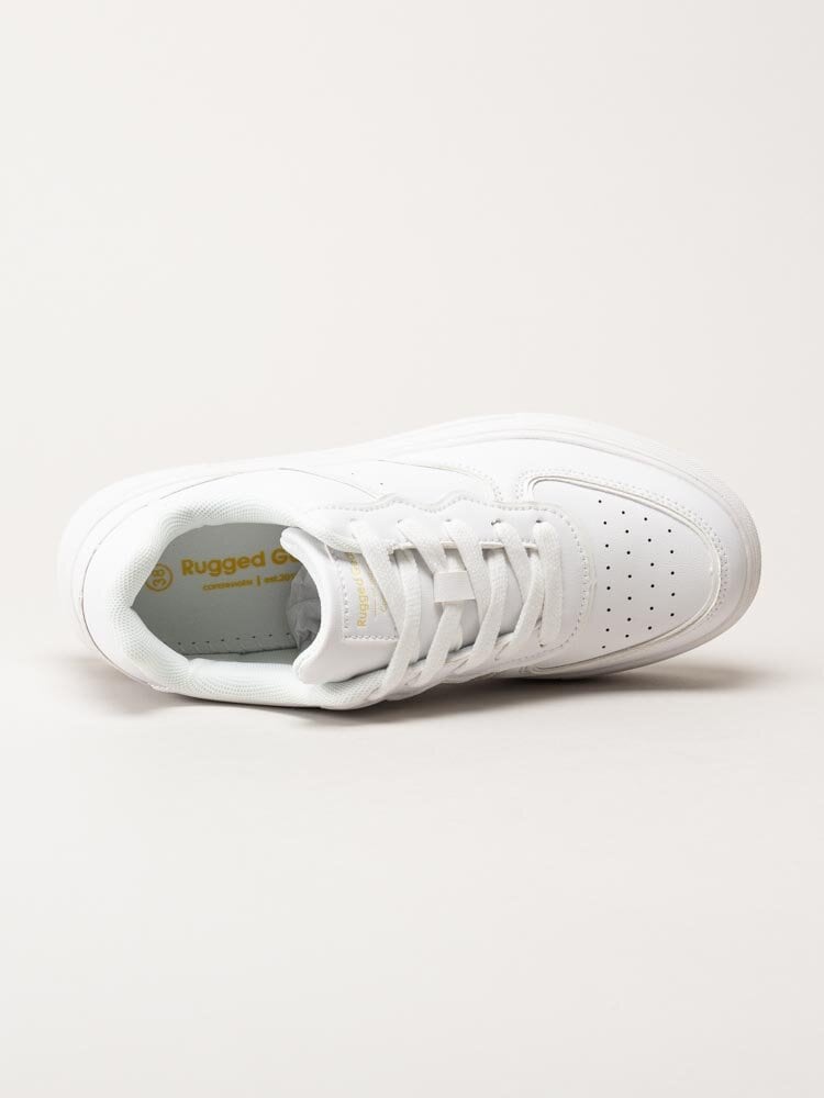 Rugged Gear - Vita sneakers i skinnimitation