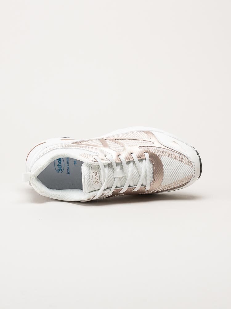 Scholl - Sprinter Net - Vita sneakers med roséfärgade detaljer