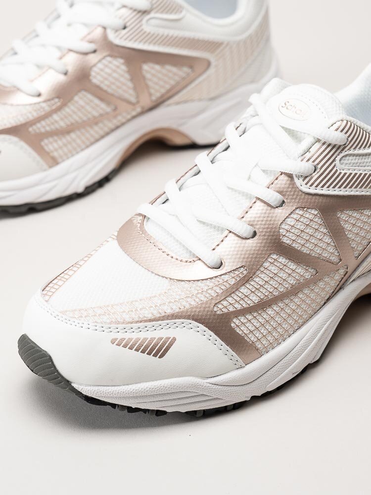 Scholl - Sprinter Net - Vita sneakers med roséfärgade detaljer