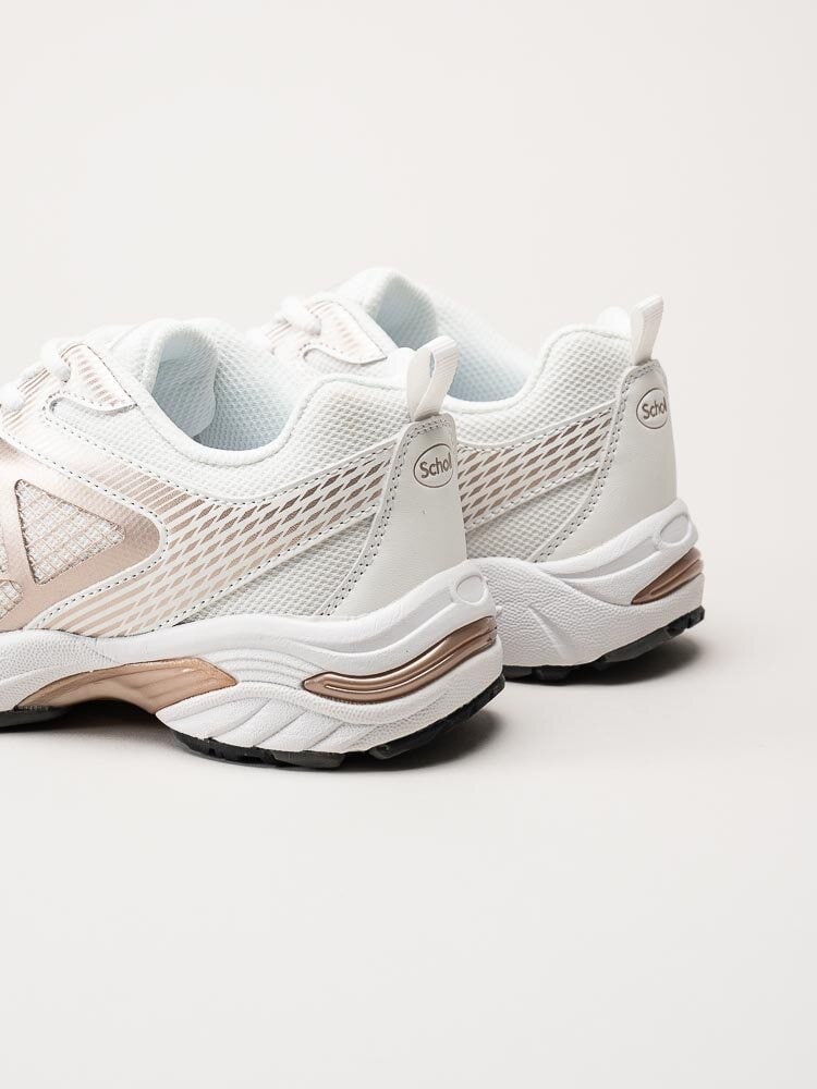 Scholl - Sprinter Net - Vita sneakers med roséfärgade detaljer