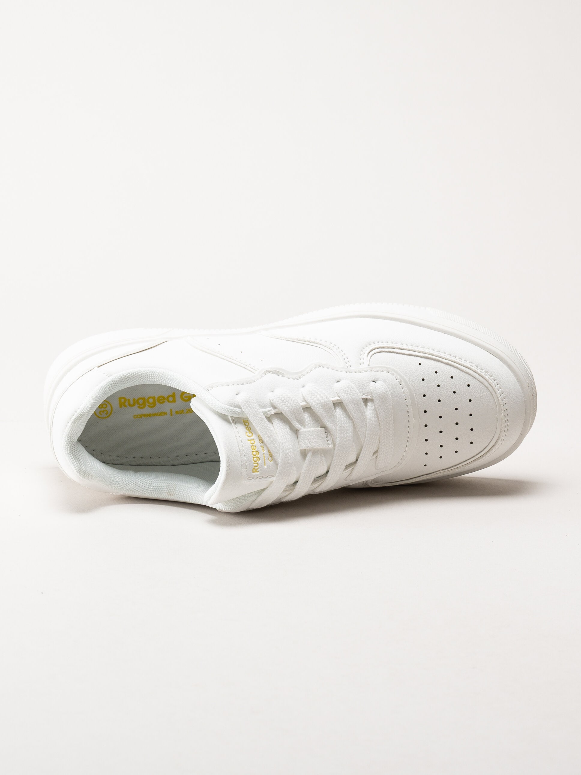 Rugged Gear - Vita sneakers i skinnimitation
