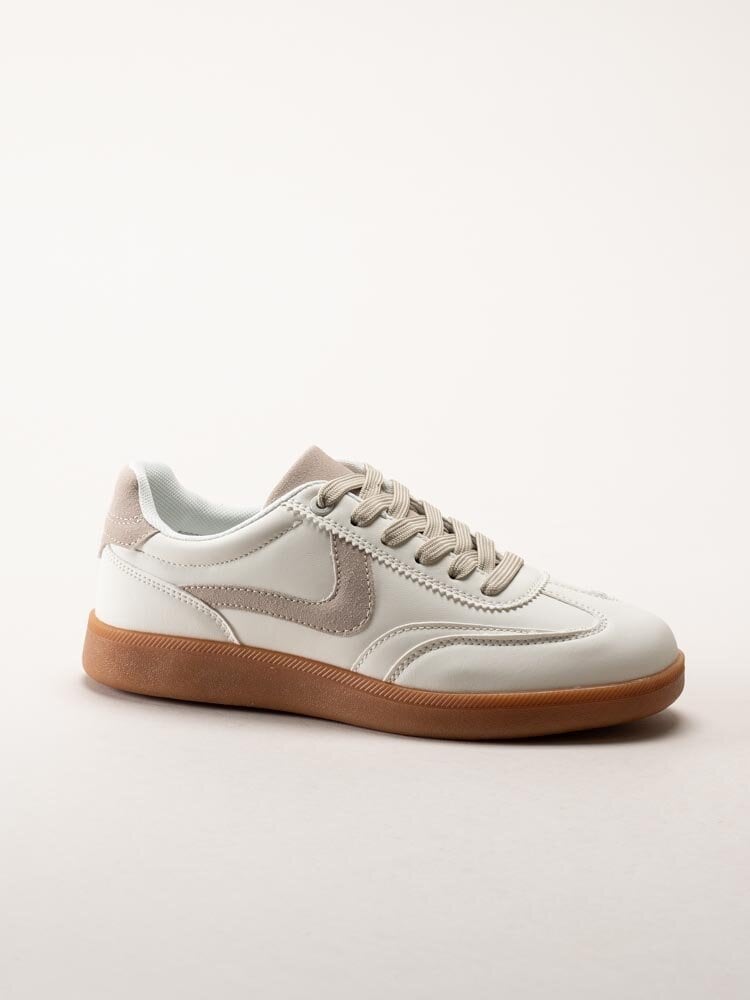 Rugged Gear - Vita retro sneakers i skinnimitation