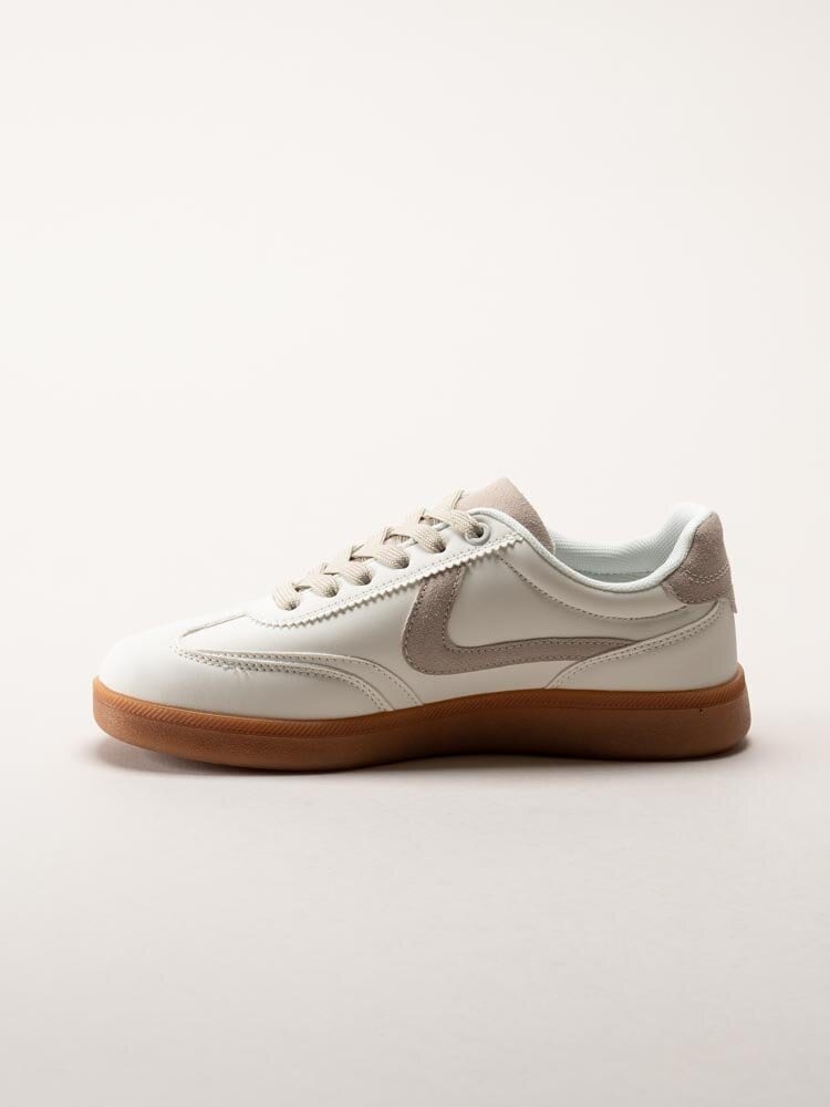 Rugged Gear - Vita retro sneakers i skinnimitation